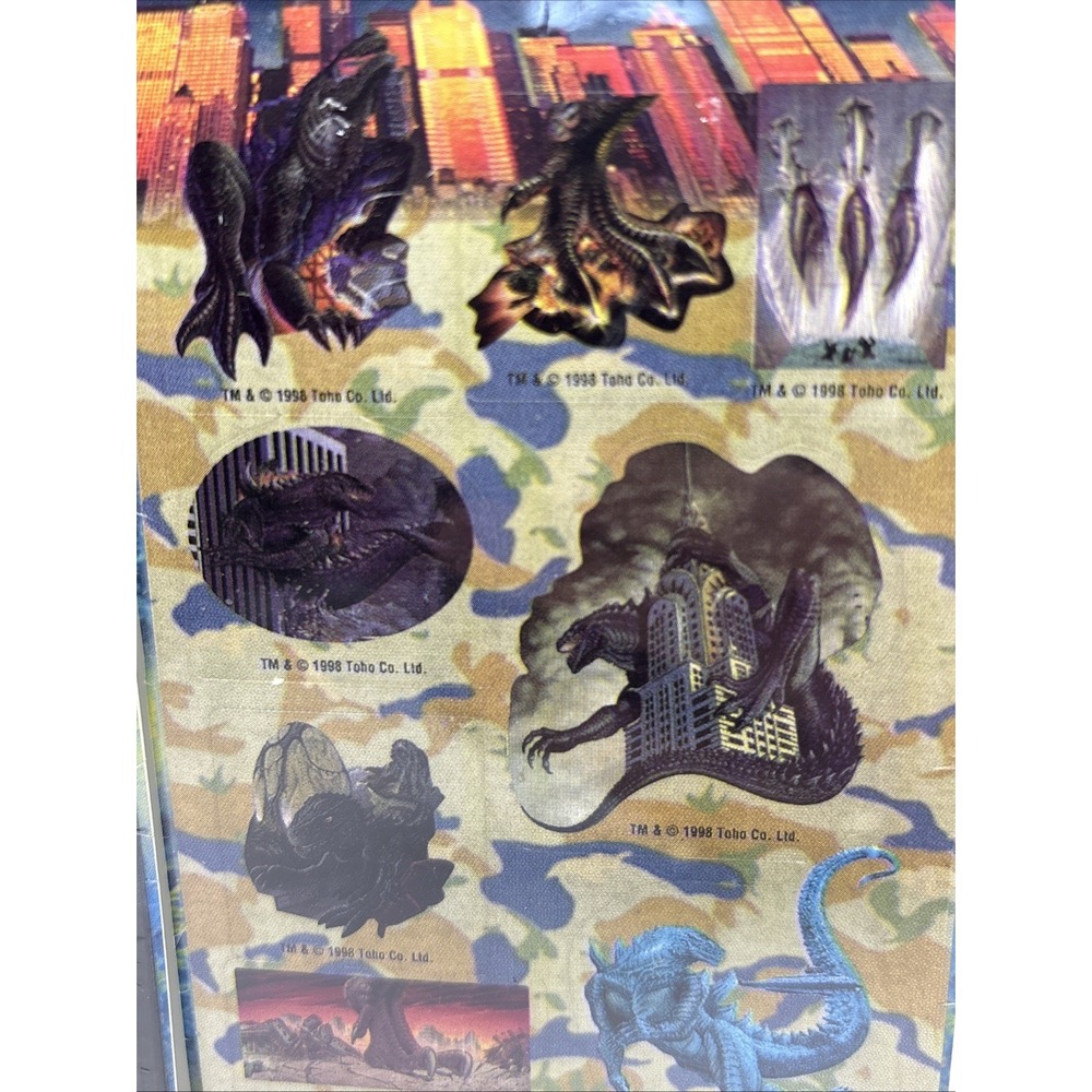 Vintage 1998 Godzilla Collectible Sticker Set Of 2 Stickers Godzilla Sticker - Picture 5 of 9